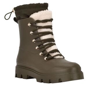 Marc Fisher LTD Freely Waterproof Lace-Up Lug Sole Boot Green Womens sz 8 NWT